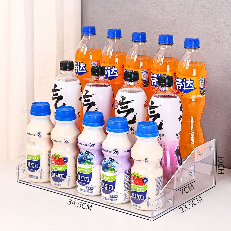 6-úrovňový stolný regál na nápoje, priehľadný plast, jednoduchý moderný štýl, schodovitý dizajn, na občerstvenie a džúsy, pre kempovanie