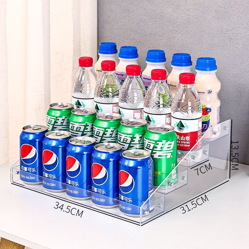 6-úrovňový stolný regál na nápoje, priehľadný plast, jednoduchý moderný štýl, schodovitý dizajn, na občerstvenie a džúsy, pre kempovanie