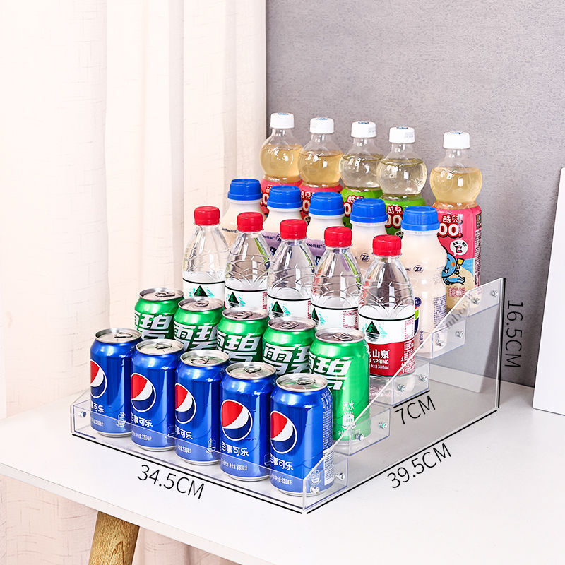 6-úrovňový stolný regál na nápoje, priehľadný plast, jednoduchý moderný štýl, schodovitý dizajn, na občerstvenie a džúsy, pre kempovanie