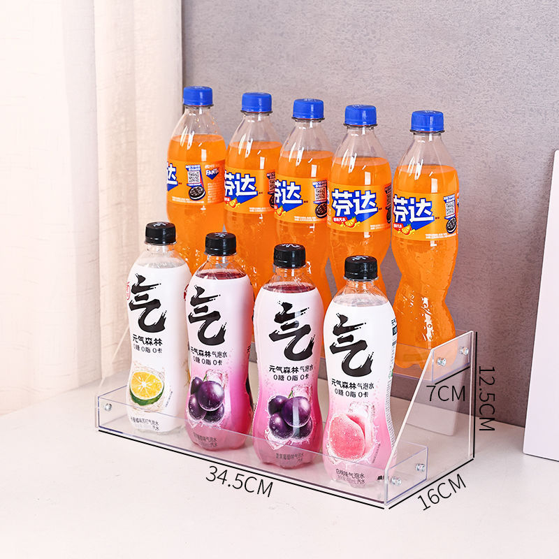 6-úrovňový stolný regál na nápoje, priehľadný plast, jednoduchý moderný štýl, schodovitý dizajn, na občerstvenie a džúsy, pre kempovanie