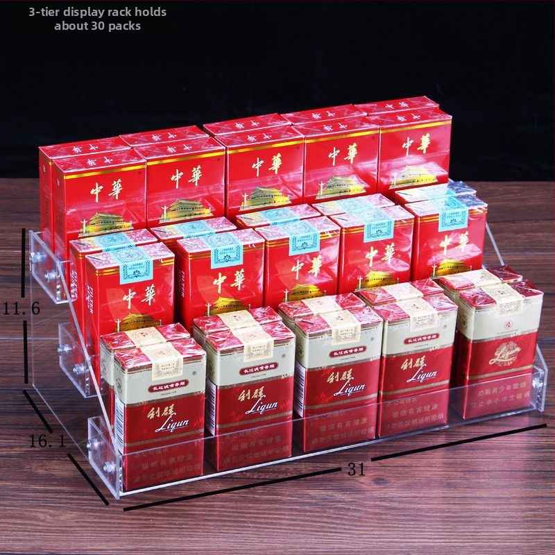 6-úrovňový stolný regál na nápoje, priehľadný plast, jednoduchý moderný štýl, schodovitý dizajn, na občerstvenie a džúsy, pre kempovanie