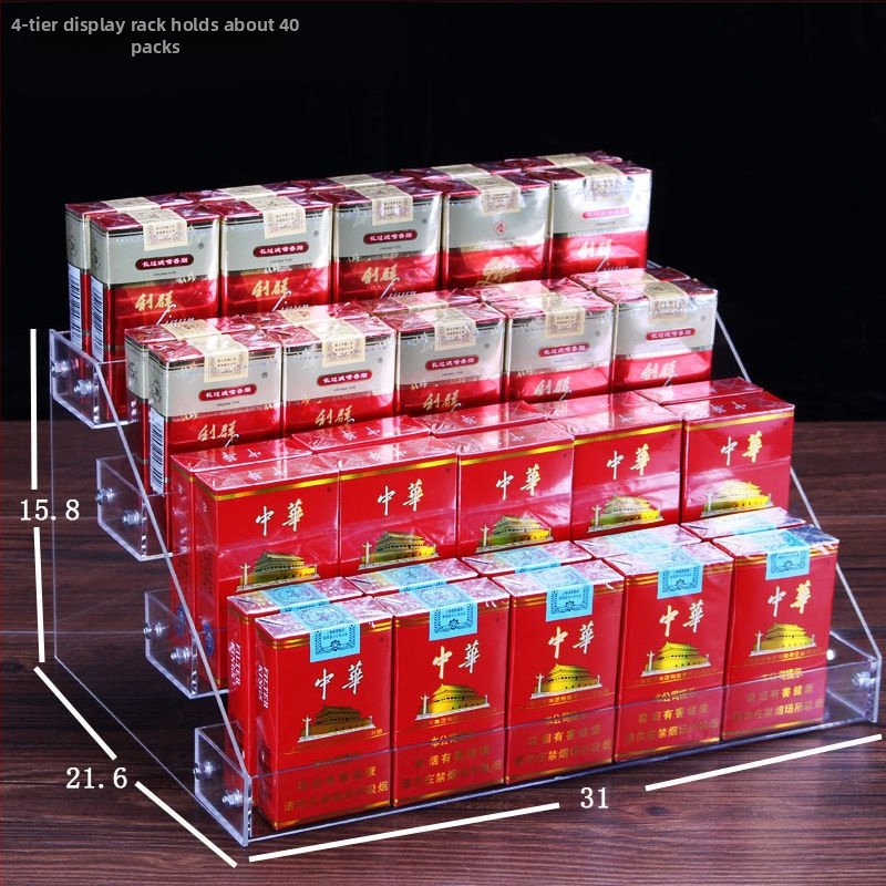 6-úrovňový stolný regál na nápoje, priehľadný plast, jednoduchý moderný štýl, schodovitý dizajn, na občerstvenie a džúsy, pre kempovanie