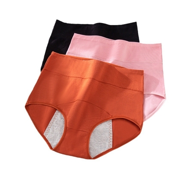 Vysokopásové bavlnené nohavičky pre menštruáciu, 95% bavlna, 5% elastán, výstelka v rozkroku 100% bavlna