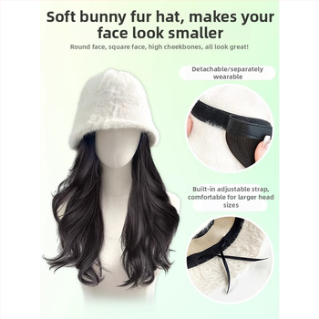 Paruka s klobúkom pre ženy, dlhé kučeravé vlasy, prirodzený vzhľad, dlhé vlasy, vysokoteplotný drôt, úplné prekrytie hlavy