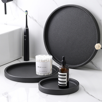 Porcelánový podnos do kúpeľne na kozmetiku a uteráky – nepravidelný tvar, moderný minimalistický štýl, vhodný do mikrovlnky