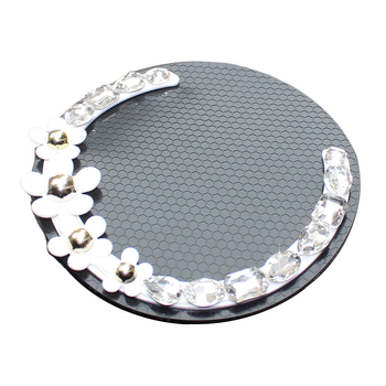 Automobilová ozdobná dekorácia – protišmytická podložka s diamantovou kaméliou, PU, prispôsobiteľné, značka Purple Yuchen Lan