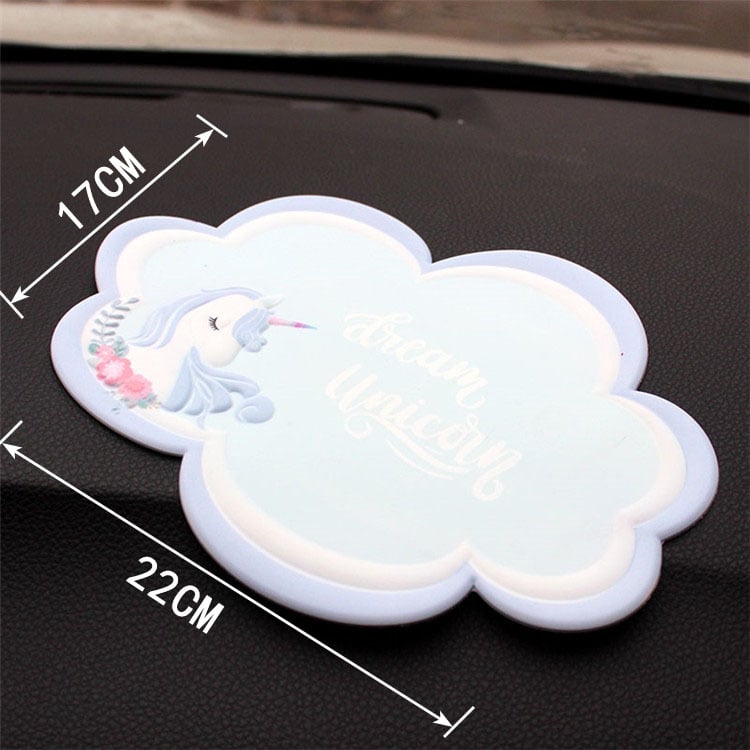 Automobilová ozdobná dekorácia – protišmytická podložka s diamantovou kaméliou, PU, prispôsobiteľné, značka Purple Yuchen Lan