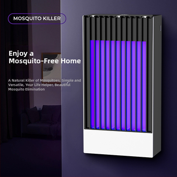 Lampa na hubenie komárov s UV svetlom a elektrickým šokom, vstavaná batéria 1001-1600 mAh, USB nabíjanie, vhodná pre 11-20 m²