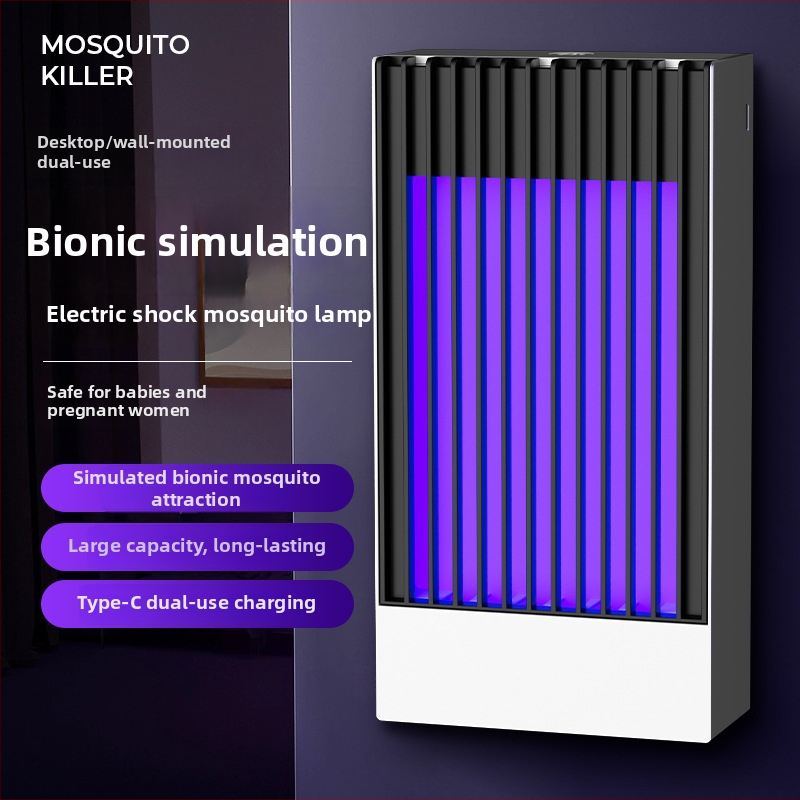 Lampa na hubenie komárov s UV svetlom a elektrickým šokom, vstavaná batéria 1001-1600 mAh, USB nabíjanie, vhodná pre 11-20 m²