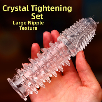 Penisový návlek s tŕňovou textúrou a pevným priliehaním — materiál: mäkké lepidlo, Wolf Totem, hračka pre dospelých, bez lubrikantu