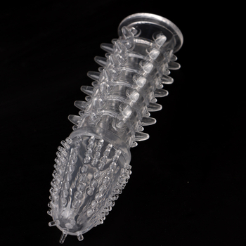 Penisový návlek s tŕňovou textúrou a pevným priliehaním — materiál: mäkké lepidlo, Wolf Totem, hračka pre dospelých, bez lubrikantu