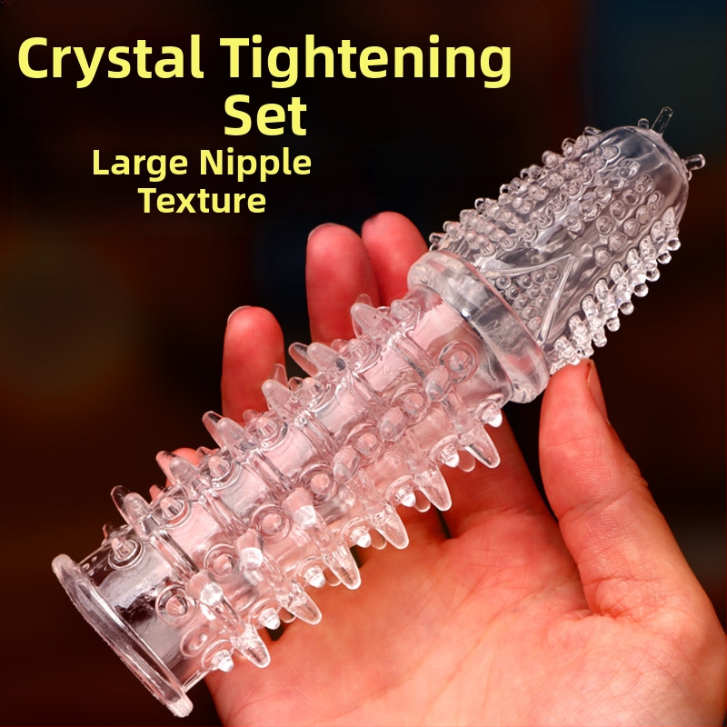 Penisový návlek s tŕňovou textúrou a pevným priliehaním — materiál: mäkké lepidlo, Wolf Totem, hračka pre dospelých, bez lubrikantu