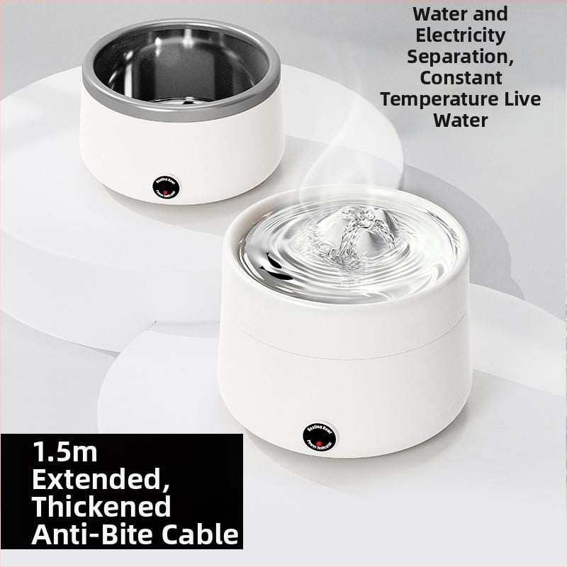 Dispenser na vodu pre domáce zvieratá s konštantnou teplotou, filtráciou toku a tichou automatickou cirkuláciou; vhodné pre mačky a psy; hmotnosť 645 g; bez podpory aplikácie; nie je odnímateľný