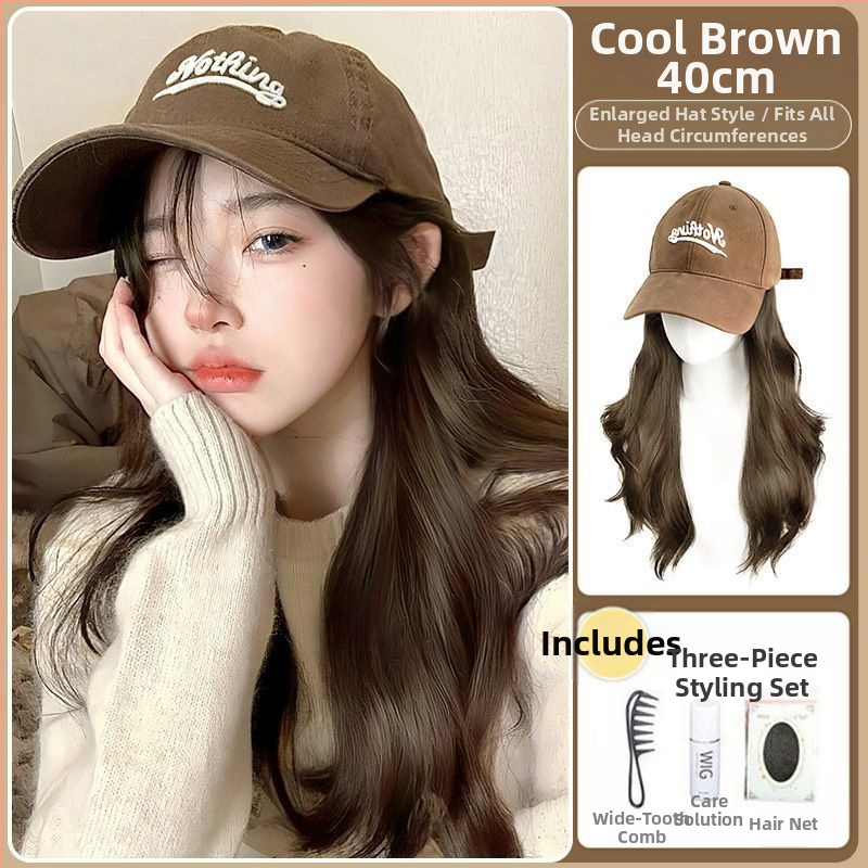 Paruka s čiapkou pre ženy, dlhé kučeravé vlasy, jednovrstvová čiapka, vlasy z vysokotepelného hodvábia, ofinka rovná alebo šikmá, nie je možné farbiť ani permovať