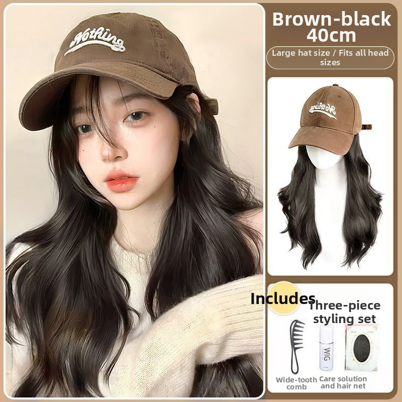 Paruka s čiapkou pre ženy, dlhé kučeravé vlasy, jednovrstvová čiapka, vlasy z vysokotepelného hodvábia, ofinka rovná alebo šikmá, nie je možné farbiť ani permovať