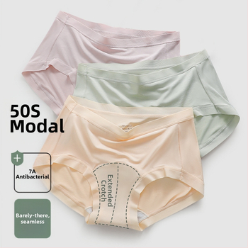 Dámske nohavičky z modalu so stredným pásom, priedušné a antibakteriálne, rozkrok 100% bavlna, pletené