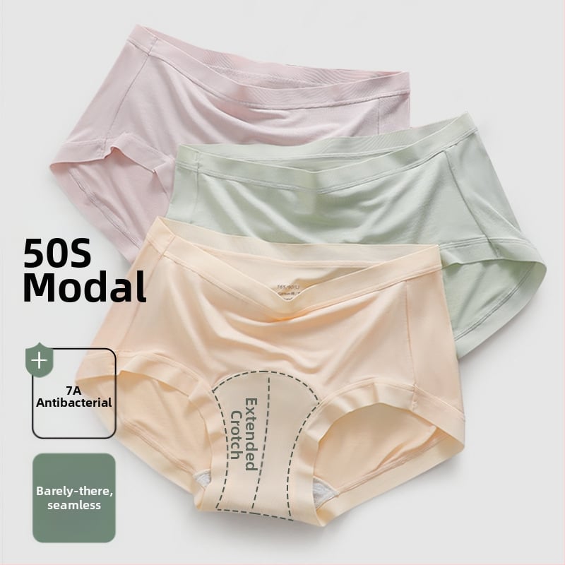 Dámske nohavičky z modalu so stredným pásom, priedušné a antibakteriálne, rozkrok 100% bavlna, pletené