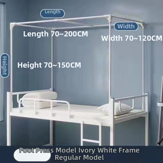 Rozťahovateľný maľovaný rám postele pre sieť proti komárom pre jednolôžko, rám z železa s trubami z vláknového skla, bez inštalácie, univerzálne použitie