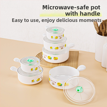 Okrúhla plastová krabička na obed, vhodná do mikrovlnky, s držiakom, 301–500 ml