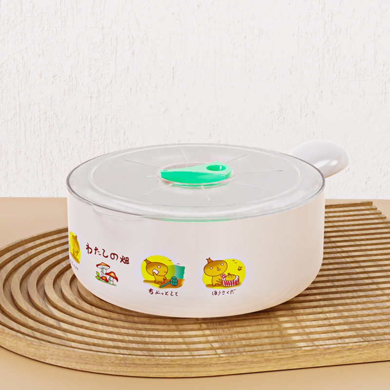 Okrúhla plastová krabička na obed, vhodná do mikrovlnky, s držiakom, 301–500 ml