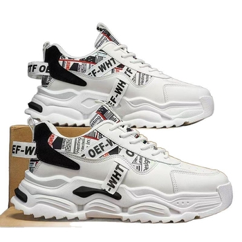 Pánske priedušné tenisky z umelej kože, nízky profil, guľatý nos, gumová podrážka