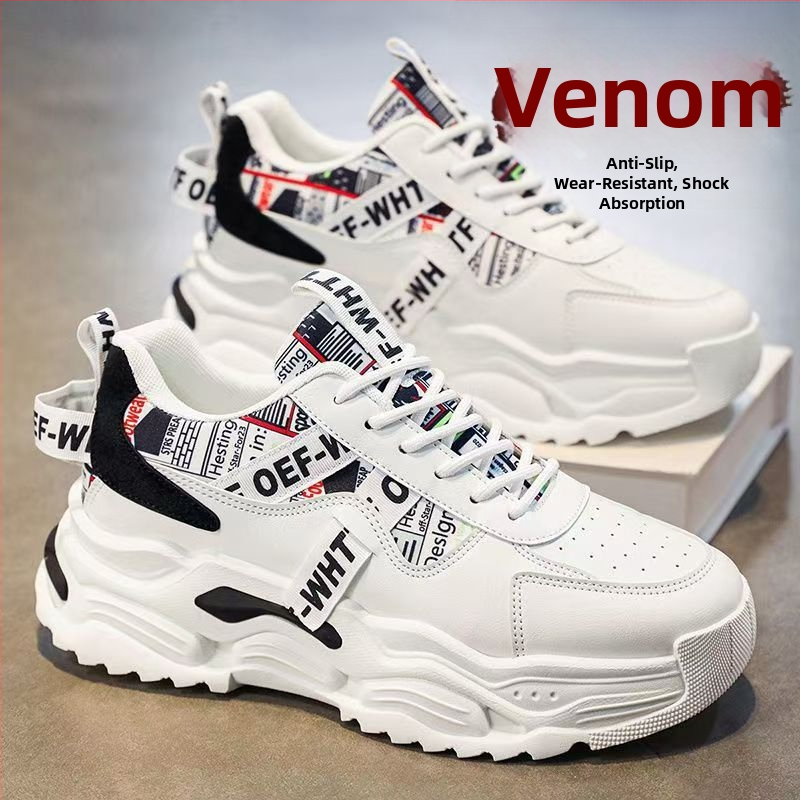 Pánske priedušné tenisky z umelej kože, nízky profil, guľatý nos, gumová podrážka