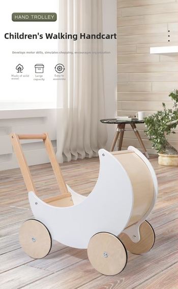 Drevený nákupný košík – hra na domácnosť, vzdelávacia hračka pre deti 4–6 rokov