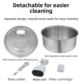 Chytrá fontána na vodu pre domáce zvieratá – nerezová oceľ, automatický senzor, odnímateľná, pre psy a mačky – model 801