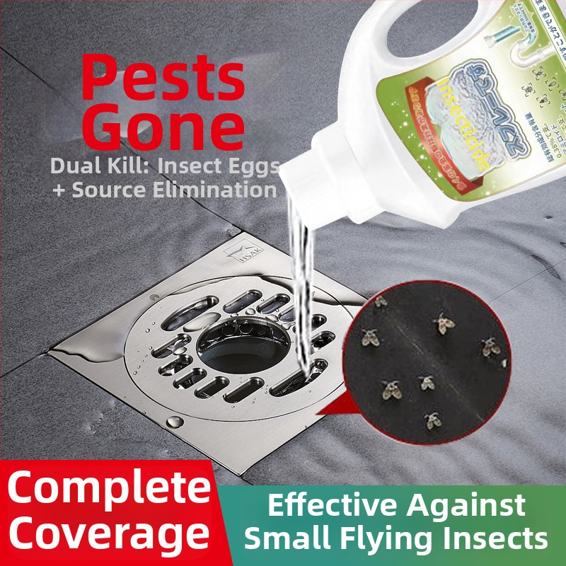 Skystas insekticidų priemonės nuotekoms ir vamzdžiams (vonios kambarys ir virtuvė) – prekės ženklas Yuhong; taikoma lėkštiems skraidantiems kenkejams, tarakonams, daugiažirbiams ir uodams