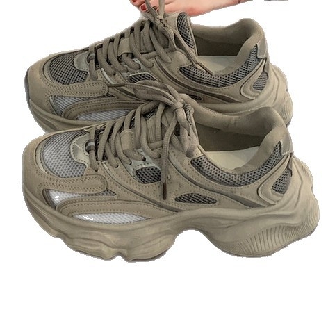 Dámske casual topánky s hrubou podrážkou — sieťovaný vršok, šnúrkový zámok, EVA stielka, gumová podrážka