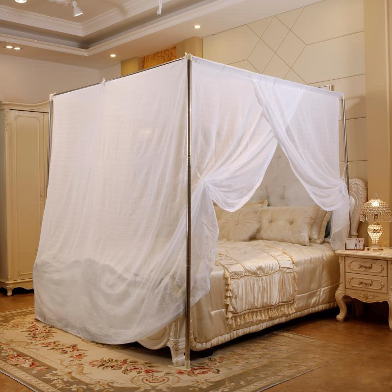 Sieť proti komárom na posteli, s jednými dverami, z nehrdzavejúcej ocele, nosná rúra z nehrdzavejúcej ocele, montáž potrebná