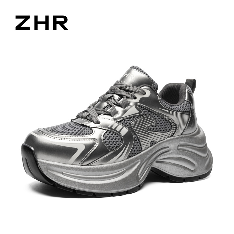 Dámske tenisky typu Dad Shoes s horným mikrovláknom + sieťovinou, výška podrážky 6–8 cm, šnurovanie, podrážka PVC, vnútorná stielka PU + bavlna Dali