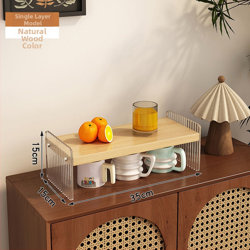 Stolový akrylový stojan na poháre, 2 poschodia, na čaj a kávu, multifunkčný