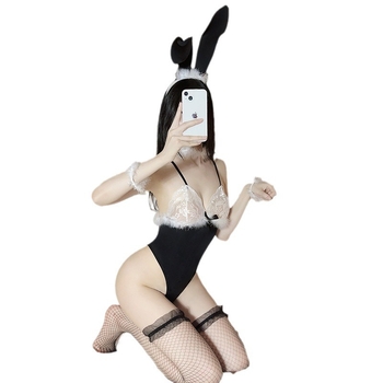 Kostým bunny girl cosplay, priehľadný, polyester, obsah látky 80-90%