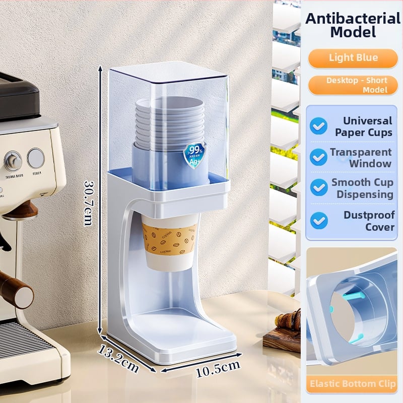 Jednorazový organizér na poháre, nástenný bez vŕtania, plastový držiak na poháre, 1 vrstva, do obývačky