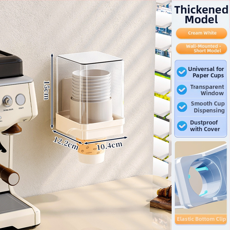 Jednorazový organizér na poháre, nástenný bez vŕtania, plastový držiak na poháre, 1 vrstva, do obývačky