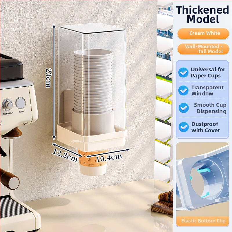 Jednorazový organizér na poháre, nástenný bez vŕtania, plastový držiak na poháre, 1 vrstva, do obývačky