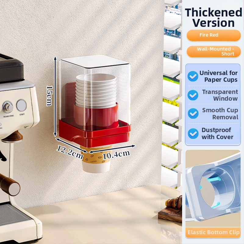 Jednorazový organizér na poháre, nástenný bez vŕtania, plastový držiak na poháre, 1 vrstva, do obývačky