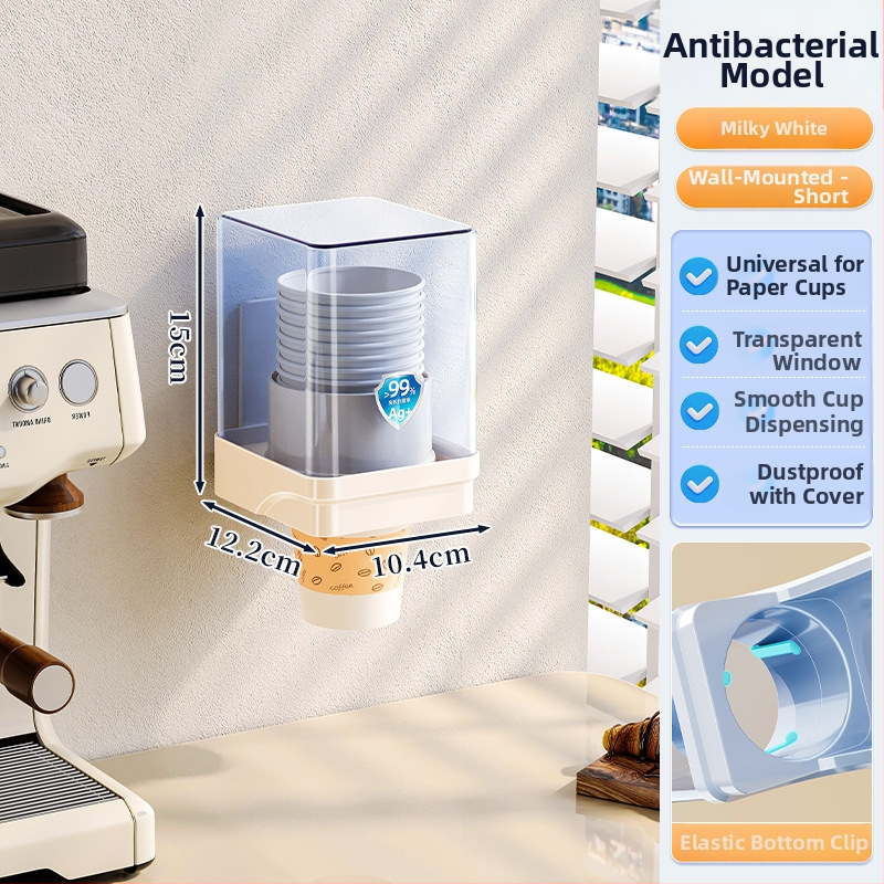 Jednorazový organizér na poháre, nástenný bez vŕtania, plastový držiak na poháre, 1 vrstva, do obývačky