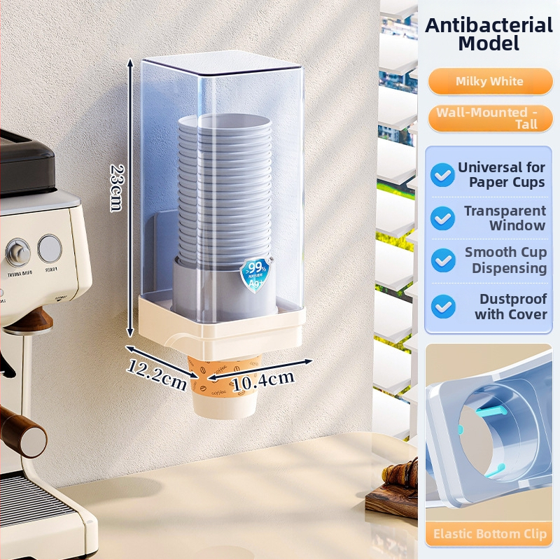 Jednorazový organizér na poháre, nástenný bez vŕtania, plastový držiak na poháre, 1 vrstva, do obývačky