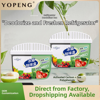 YOPENG Box na deodoráciu chladničky s aktívnym uhlím a čajovými polyfenolmi, dvojfarebný dizajn, svieži parfum, 120 g