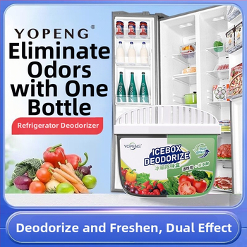 YOPENG Box na deodoráciu chladničky s aktívnym uhlím a čajovými polyfenolmi, dvojfarebný dizajn, svieži parfum, 120 g