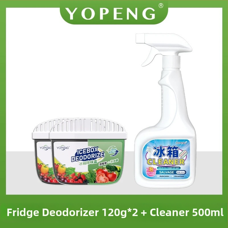 YOPENG Box na deodoráciu chladničky s aktívnym uhlím a čajovými polyfenolmi, dvojfarebný dizajn, svieži parfum, 120 g