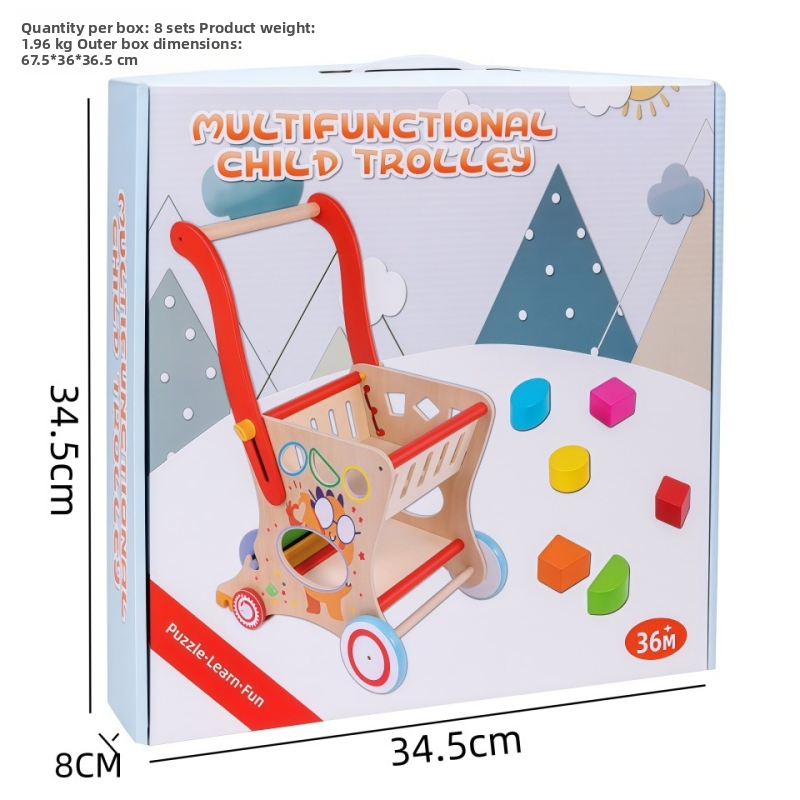 Drevené ťahacie chodítko pre deti – Xinnan Wood; materiál: drevo; vek 4–6 rokov; video návod k dispozícii