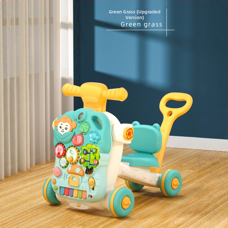 Plastikinė vaiko mokymosi vaikštynė su anti‑kritimu, 4‑in‑1 daugiafunkcinė žaidimų lenta