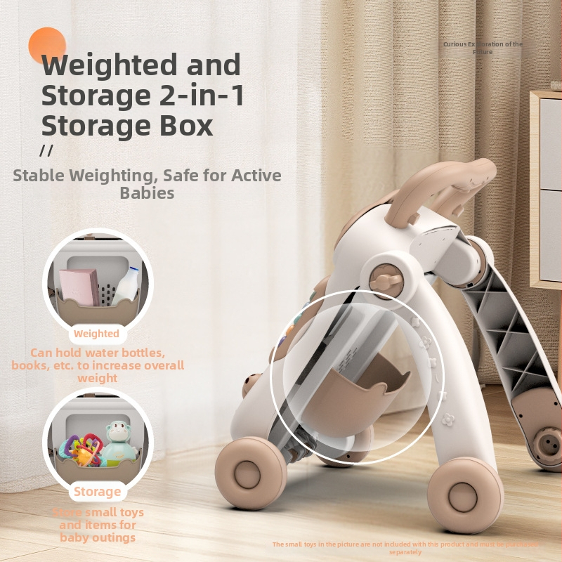 Kūdikių vaikštynė 2-in-1 su žaidimų stalu, prieš apvertimą, plastikinė konstrukcija, tinkama 0–3 metų vaikams