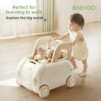BABYGO Učebné chodítko pre bábätká – HDPE, vek 0–3 rokov, proti pádu bezpečnostný dizajn, úložný priestor, rozvíja uchopenie a koordináciu ruka-oko