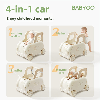 BABYGO Učebné chodítko pre bábätká – HDPE, vek 0–3 rokov, proti pádu bezpečnostný dizajn, úložný priestor, rozvíja uchopenie a koordináciu ruka-oko