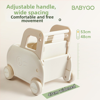 BABYGO Učebné chodítko pre bábätká – HDPE, vek 0–3 rokov, proti pádu bezpečnostný dizajn, úložný priestor, rozvíja uchopenie a koordináciu ruka-oko