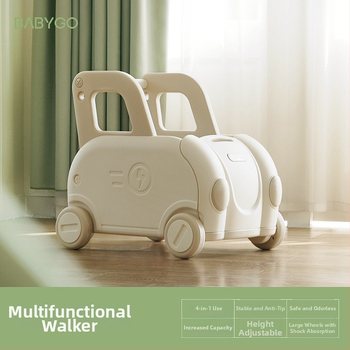 BABYGO Učebné chodítko pre bábätká – HDPE, vek 0–3 rokov, proti pádu bezpečnostný dizajn, úložný priestor, rozvíja uchopenie a koordináciu ruka-oko